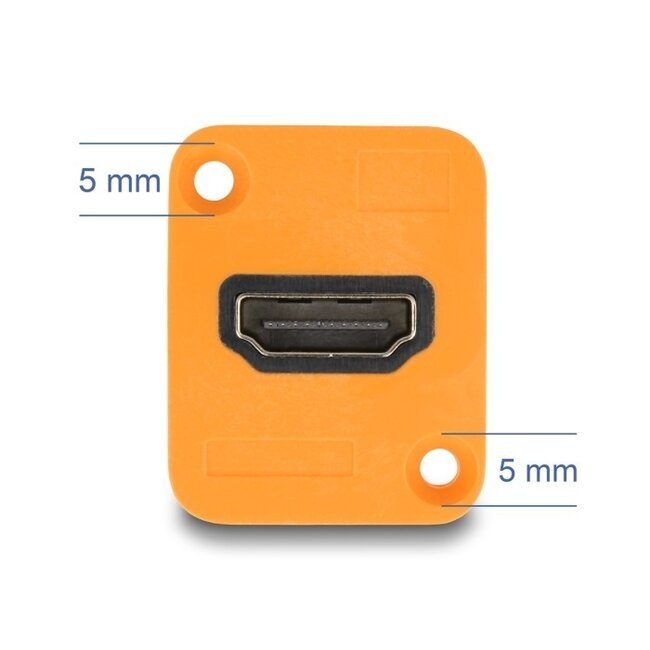 HDMI D-Typ Modul | HDMI 2.0 (4K 60Hz + HDR) | Kunststoff | Orange