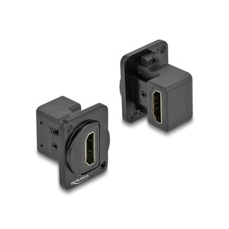 DeLOCK HDMI Winkel-Steckmodul | HDMI 2.0 (4K 60Hz + HDR) | Gusszink | Schwarz