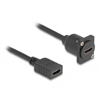 DeLOCK HDMI D-Typ Modul mit HDMI-Kabel | HDMI 2.0 (4K 60Hz + HDR) | Schwarz | 0,20 m