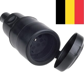 Bachmann Bachmann CEE 7/5 Schutzkontaktstecker | Belgien/Frankreich | Typ E | Gummi | IP44 | Abdeckung