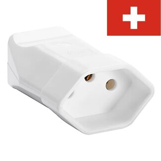 Bachmann Bachmann SN 441011 Typ 13 (SEV 1011) geerdeter Stromstecker Schweiz Typ J Weiß