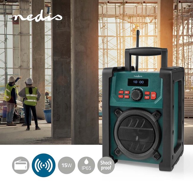 Nedis Baustellenradio | DAB+/FM, Bluetooth & AUX | 15W | IP65