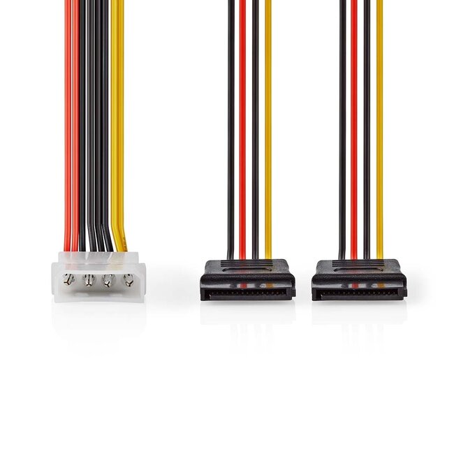 Nedis Molex (m) auf 2x SATA (w) Verteilerkabel | 0,15 m