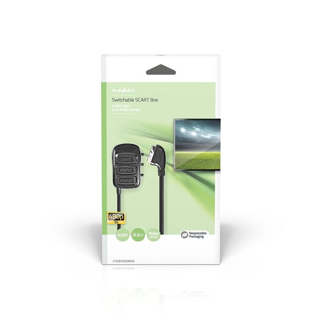 Nedis SCART Umschaltbox | 3 Eingänge | 0,50 m