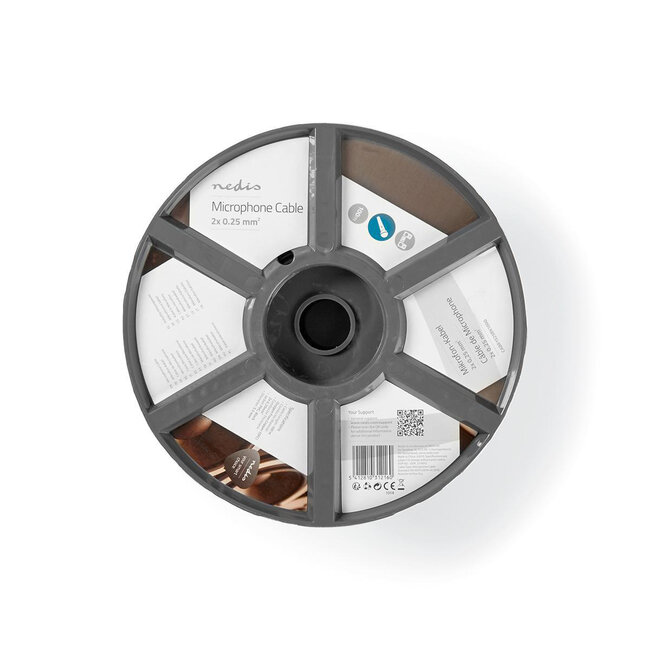 Nedis 2-adriges Mikrofonkabel | 2x 0,25mm² | Schwarz | 100 Meter