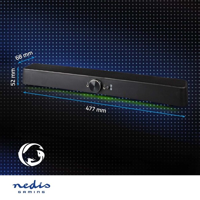Nedis Gaming Soundbar mit LED | 3,5mm/Bluetooth | 30W