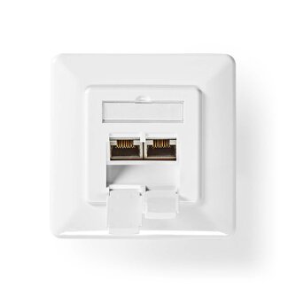 Nedis Nedis Netzwerk Einbau-Wanddose | CAT7 | STP | 2x RJ45 | Weiß