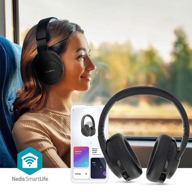 Nedis SmartLife Bluetooth Over-Ear Kopfhörer mit Mikrofon | ANC/ENC | Schwarz