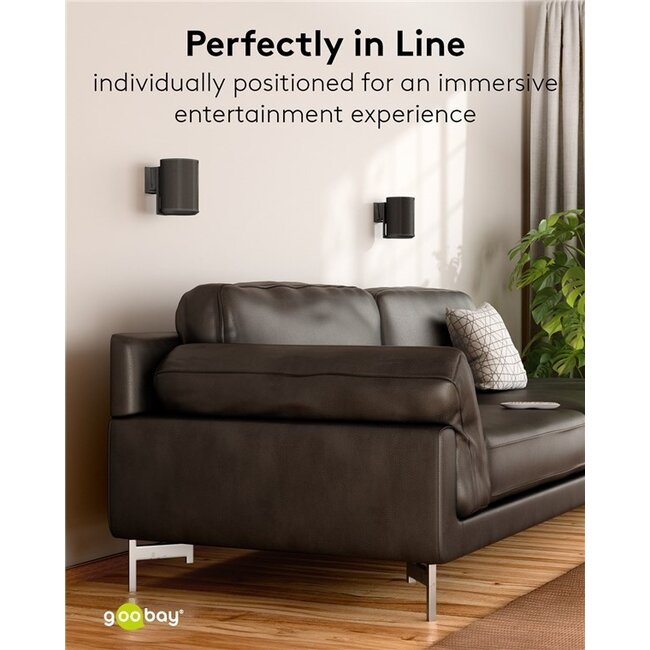 Goobay Wandhalterung Set für Sonos Era 100 | Full Motion | Schwarz