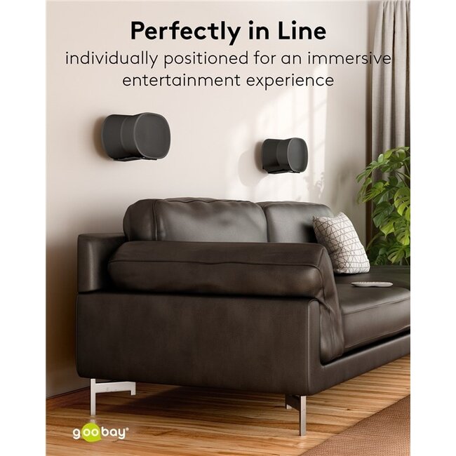 Goobay Wandhalterung Set für Sonos Era 300 | Full Motion | Schwarz