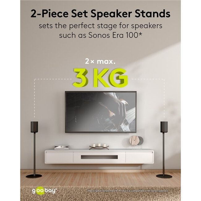 Goobay Stativ-Set für Sonos Era 100 | Schwarz