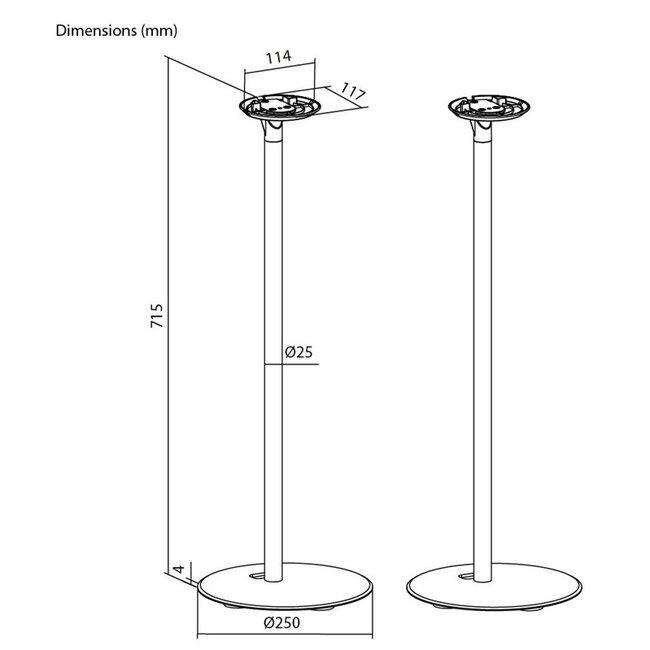 Goobay Stativ-Set für Sonos Era 100 | Schwarz