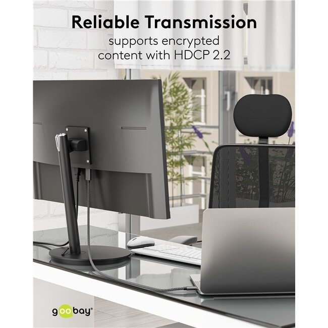 Goobay USB-C zu HDMI 4K 60Hz Kabel | Aluminium/Nylon | 2 Meter
