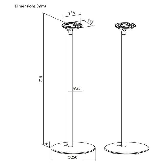 Goobay Stativ-Set für Sonos Era 100 | Weiß