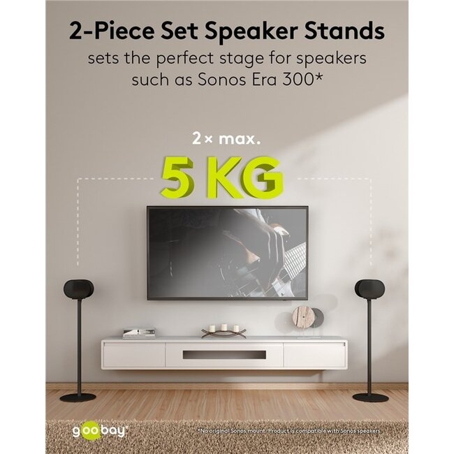 Goobay Stativ-Set für Sonos Era 300 | Schwarz
