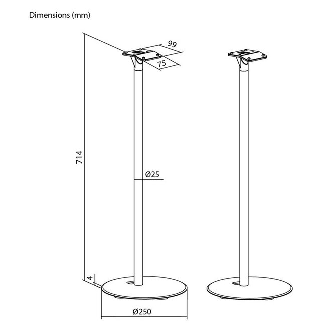 Goobay Stativ-Set für Sonos Era 300 | Schwarz