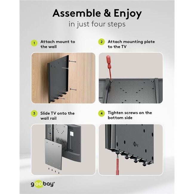 Goobay Caravan-Wandhalterung für Bildschirme bis 27 Zoll | fest