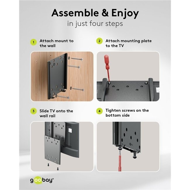 Goobay Caravan-Wandhalterung für Bildschirme bis 42 Zoll | fest