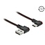 USB-C auf USB-A Kabel | 90° Winkel links/rechts | USB 2.0 | QC 18W | Nylon | 0,5 m