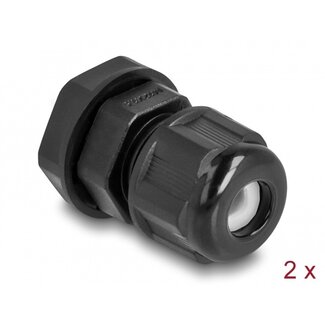 DeLOCK Kabelverschraubung M12 3-6,5 mm EX IP68 Schwarz 2 Stück