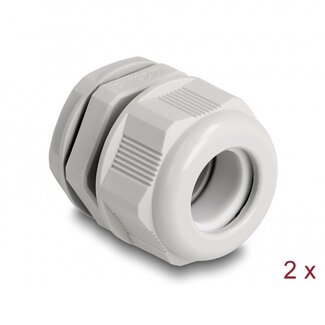 DeLOCK Kabelverschraubung M25 13-18 mm EX IP68 Grau 2 Stück