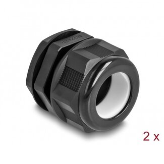 DeLOCK Kabelverschraubung M32 18-25 mm EX IP68 Schwarz 2 Stück