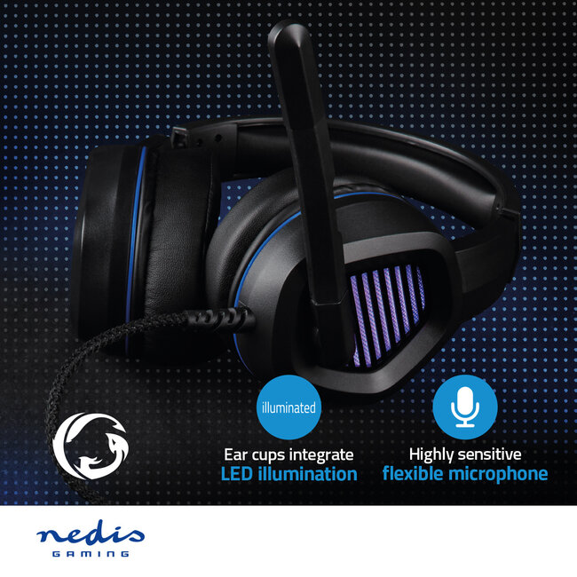Nedis Gaming Over-Ear PC-Headset | Surround Sound | LED | USB-A | 2,1 m