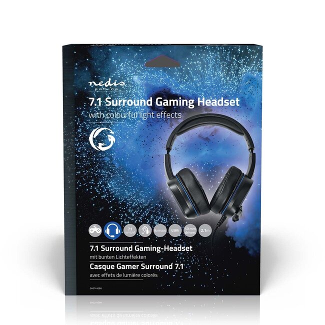 Nedis Gaming Over-Ear PC-Headset | Surround Sound | LED | USB-A | 2,1 m