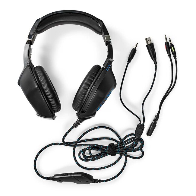 Nedis Gaming Over-Ear PC-Headset | Stereo | LED | 3,5mm Klinke | 2,2 m Kabel