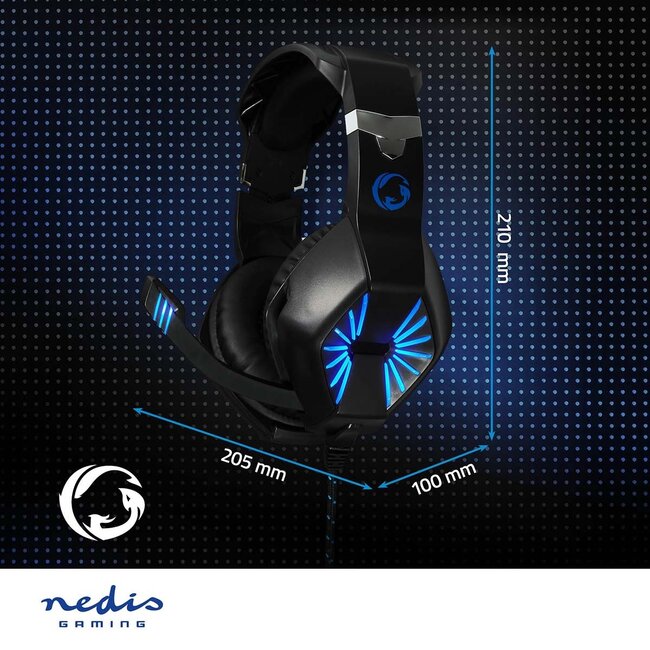 Nedis Gaming Over-Ear PC-Headset | Stereo | LED | 3,5mm Klinke | 2,2 m Kabel