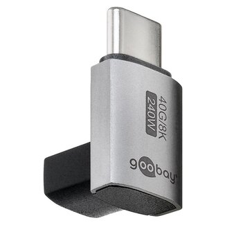 Goobay Goobay USB-C Winkeladapter oben/unten lang | USB4 40 Gbps | PD 240W | 8K 60Hz | Aluminium