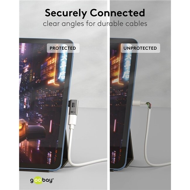 Goobay USB-C Winkeladapter | Links/Rechts | USB4 40 Gbps | PD 240W | 8K 60Hz | Aluminium