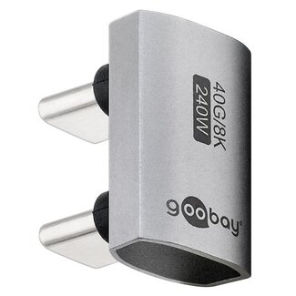 Goobay Goobay USB-C Adapter (m-m) | Winkelstecker (U-Bogen) | USB4 40 Gbps | PD 240W | 8K 60Hz | Aluminium
