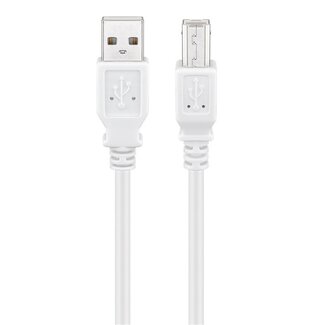 Goobay USB-A auf USB-B Kabel | USB 2.0 | 10W | Weiß | 1 Meter