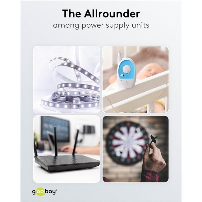 Goobay Universal-Netzadapter | 3-12V | 12W | 11 Stecker | 1,8 m