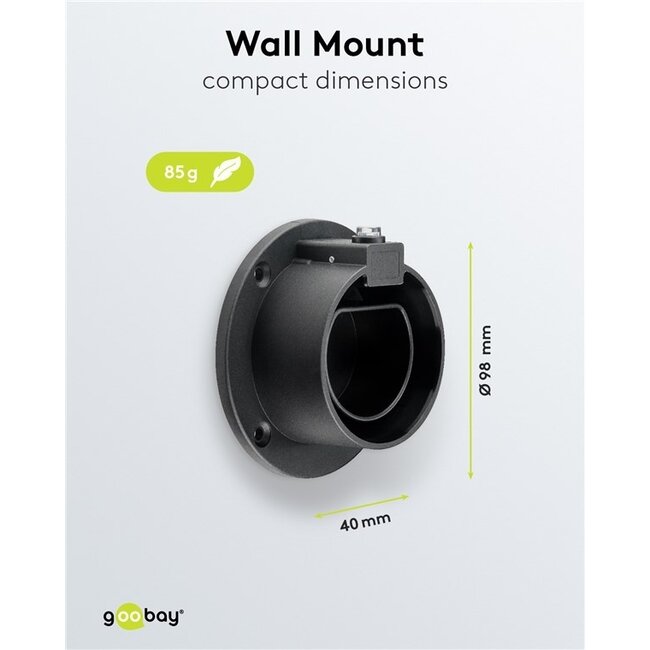 Goobay Wandhalterung für EV Typ 2 Ladestecker | gerade