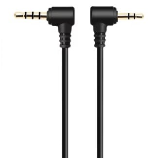 Universal 3,5mm 4-pol Klinke auf 2,5mm 3-pol Kabel | gewinkelt | vergoldet | 0,20 m