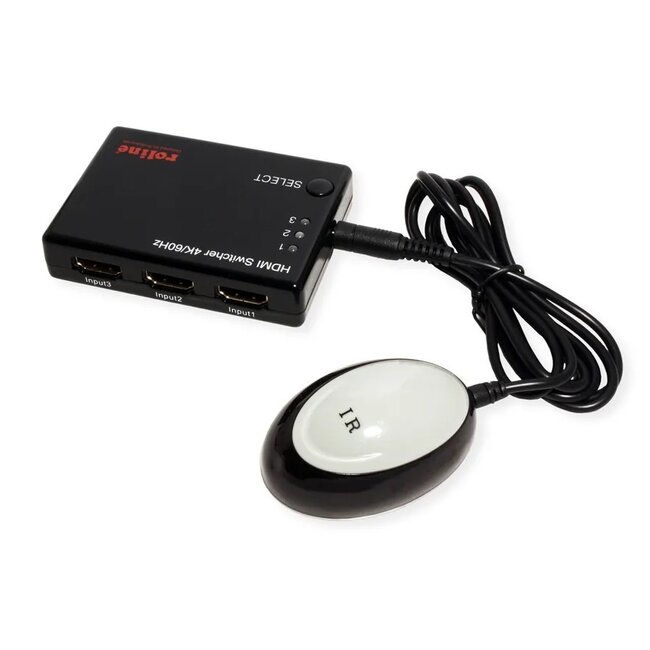 Roline HDMI Umschalter | 3 auf 1 | HDMI 2.0 (4K 60Hz + HDR)