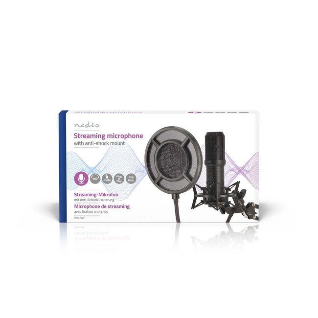 Nedis Gaming Profi Streaming Mikrofon | Pop-Filter | USB-A | 1,7 m