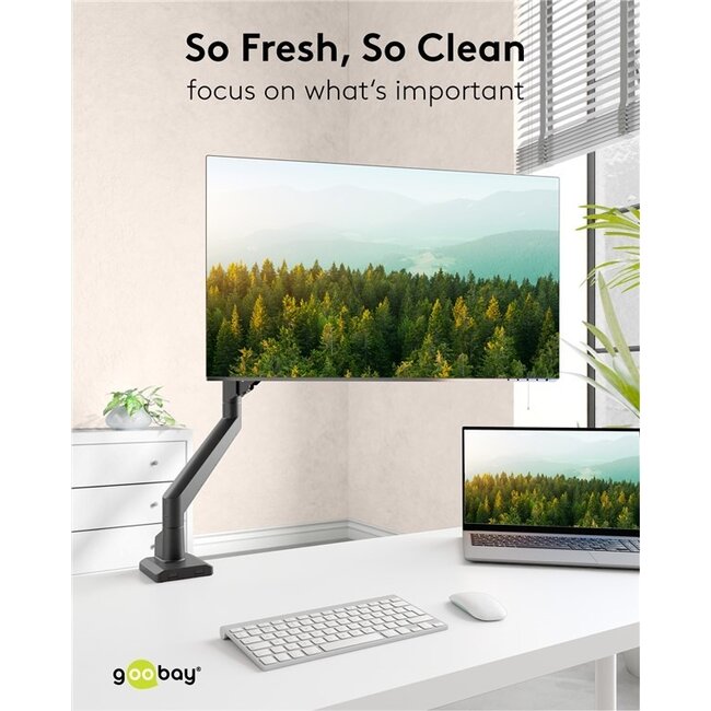 Goobay Pro Schreibtischhalterung für 1 Monitor bis 32 Zoll | Interaktiv