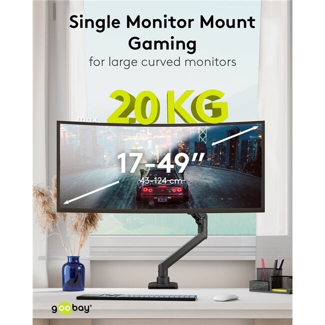 Goobay Schreibtischhalterung für 1 Monitor bis 49 Zoll | Interaktiv