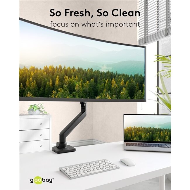 Goobay Schreibtischhalterung für 1 Monitor bis 49 Zoll | Interaktiv