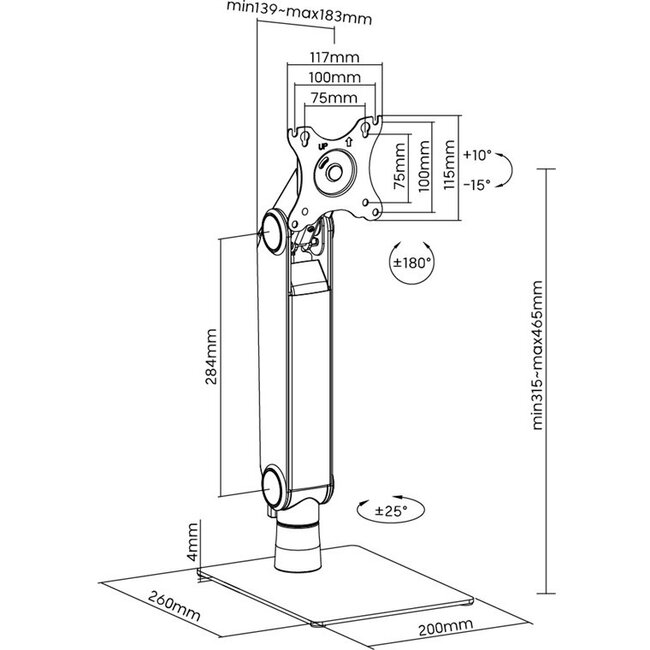 Goobay Monitorständer für 1 Monitor bis 32 Zoll | Interaktiv