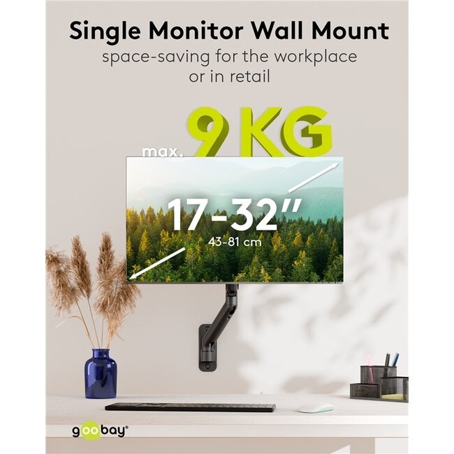 Goobay Wandhalterung für 1 Monitor bis 32 Zoll | Interaktiv