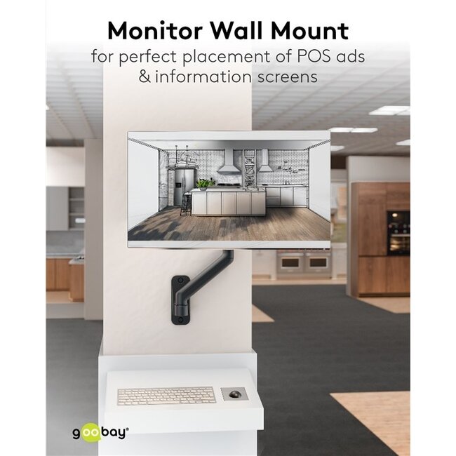 Goobay Wandhalterung für 1 Monitor bis 32 Zoll | Interaktiv