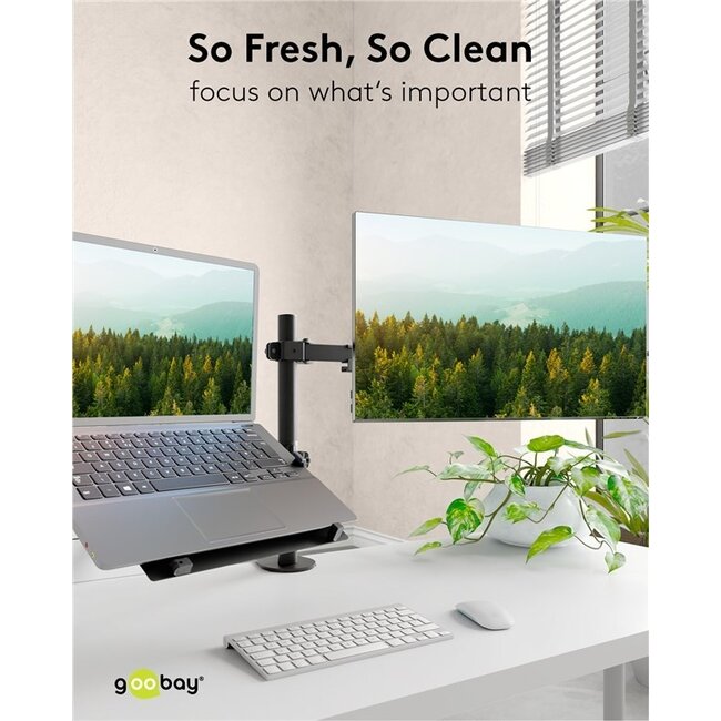 Goobay Monitorhalterung bis 32" & Notebookhalter bis 15,6" | Full Motion