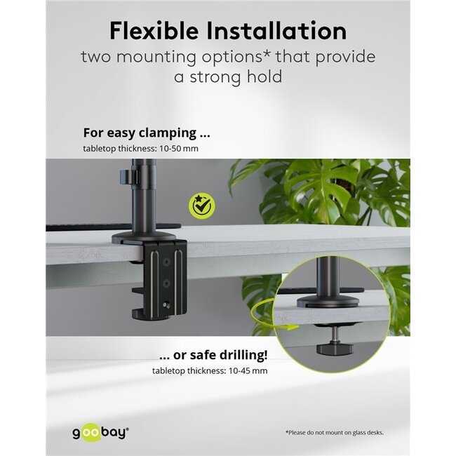 Goobay Pro Monitor- und Notebookhalterung bis 32" / 17,3" | Full Motion