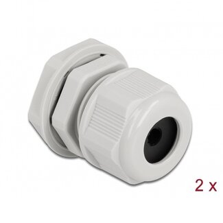 DeLOCK Kabelverschraubung für 1 Rundkabel | PG13.5 | 5 mm | IP68 | Grau | 2 Stück