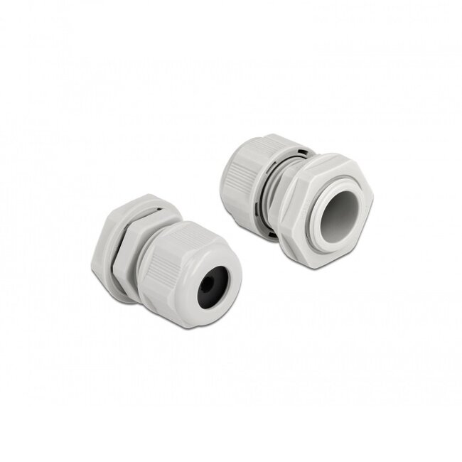 Kabelverschraubung für 1 Rundkabel | PG13.5 | 5 mm | IP68 | Grau | 2 Stück