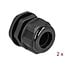 Kabelverschraubung für 1 Rundkabel | PG21 | 16 mm | IP68 | Schwarz | 2 Stück